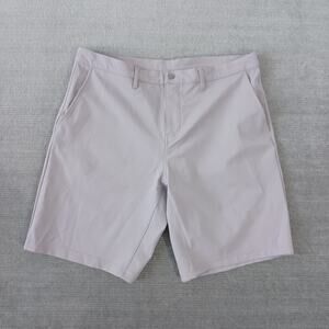 State & Liberty Shorts Mens 34 Gray Performance Chino Golf Stretch 9" Inseam